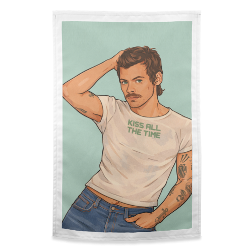 Kiss Me Harry - funny tea towel by DOLLY WOLFE