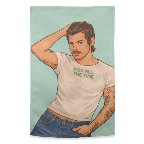 Kiss Me Harry - funny tea towel by DOLLY WOLFE