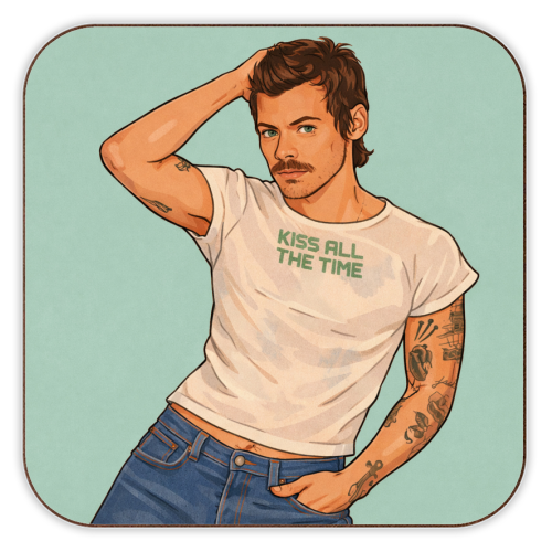 Kiss Me Harry - personalised beer coaster by DOLLY WOLFE