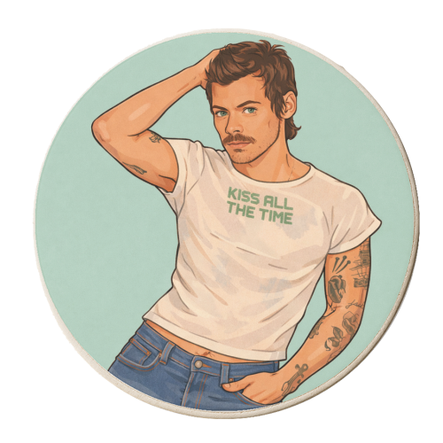 Kiss Me Harry - personalised beer coaster by DOLLY WOLFE