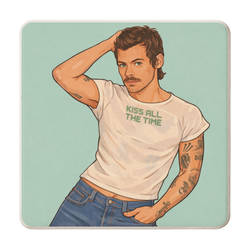 Kiss Me Harry - personalised beer coaster by DOLLY WOLFE