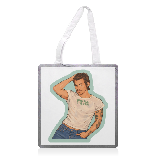Kiss Me Harry - printed canvas tote bag by DOLLY WOLFE