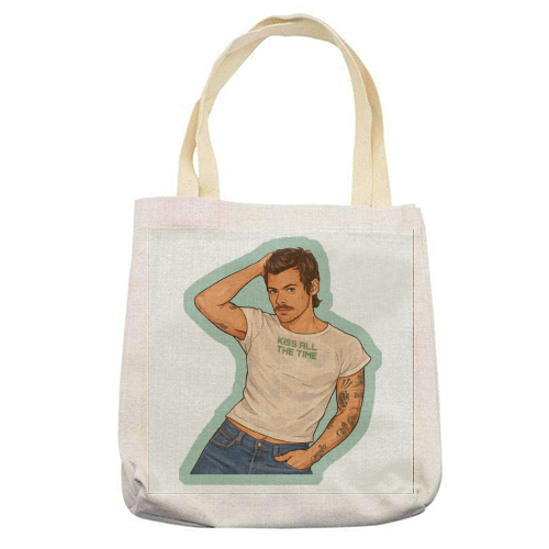 Kiss Me Harry - printed canvas tote bag by DOLLY WOLFE