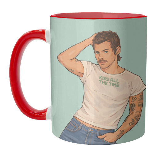 Kiss Me Harry - unique mug by DOLLY WOLFE