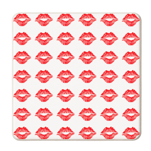 kiss me pattern - personalised beer coaster by Anastasios Konstantinidis