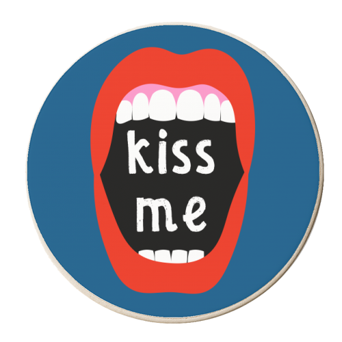 Kiss Me - personalised beer coaster by Adam Regester