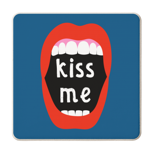 Kiss Me - personalised beer coaster by Adam Regester