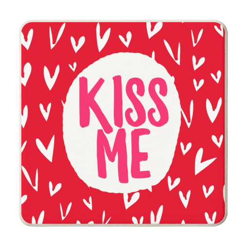 Kiss Me - personalised beer coaster by Giddy Kipper