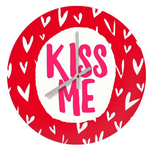 Kiss Me - quirky wall clock by Giddy Kipper