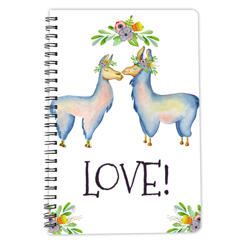 kissing llama - personalised A4, A5, A6 notebook by Anastasios Konstantinidis
