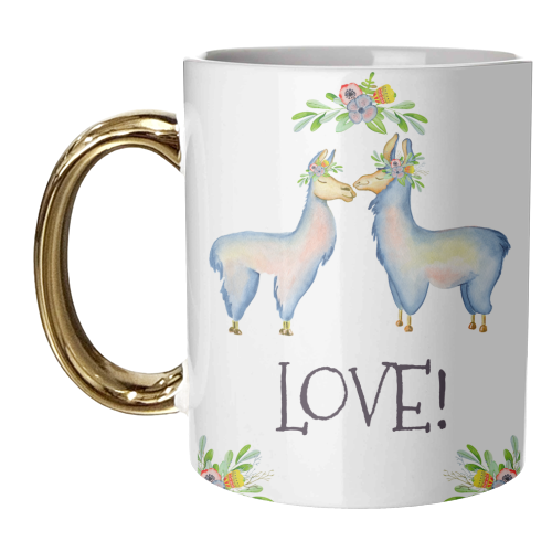 kissing llama - unique mug by Anastasios Konstantinidis