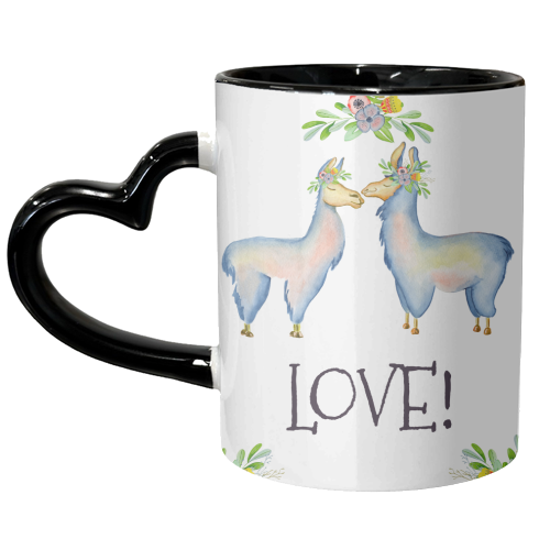 kissing llama - unique mug by Anastasios Konstantinidis