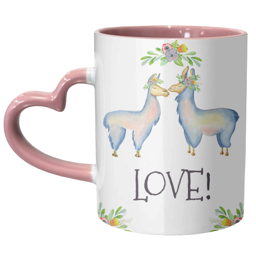 kissing llama - unique mug by Anastasios Konstantinidis