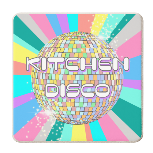 Kitchen Disco - personalised beer coaster by Adam Regester