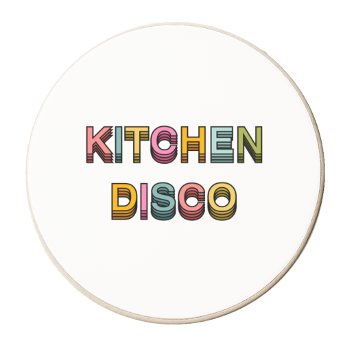 Kitchen Disco - personalised beer coaster by Hollie Mills