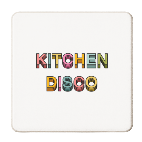 Kitchen Disco - personalised beer coaster by Hollie Mills