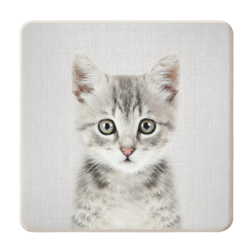 Kitten - Colorful - personalised beer coaster by Gal Design
