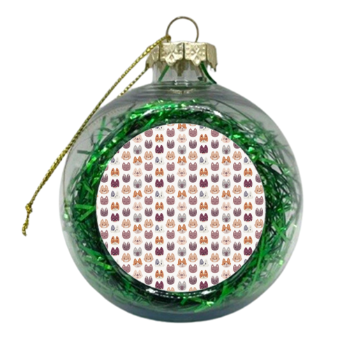 Kitty Cat Pattern - xmas bauble by Claire Stamper