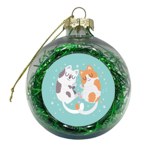 Kitty Cuddles - xmas bauble by Claire Stamper