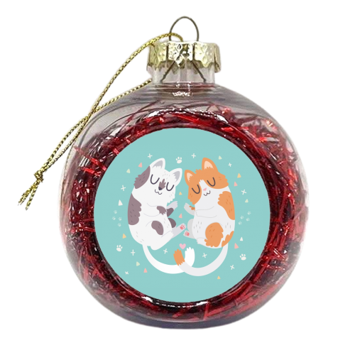 Kitty Cuddles - xmas bauble by Claire Stamper
