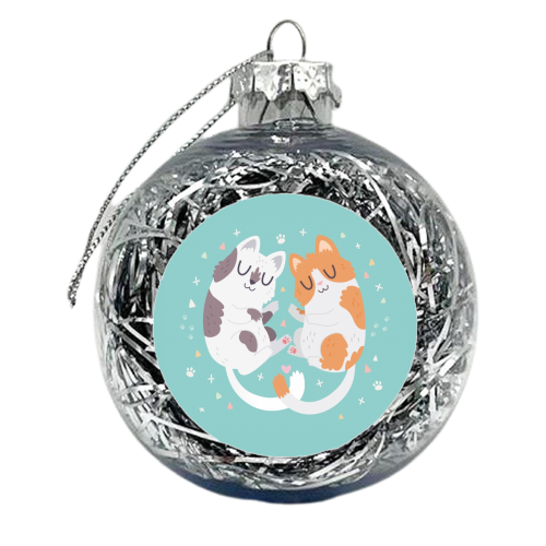 Kitty Cuddles - xmas bauble by Claire Stamper