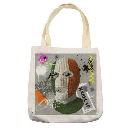 Kneecap Graffiti - printed canvas tote bag by Faith Mercer
