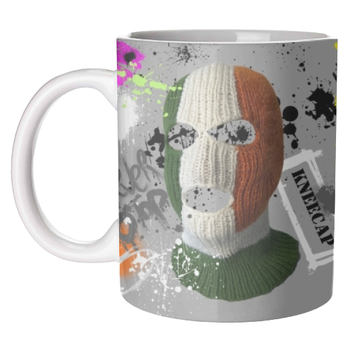 Kneecap Graffiti - unique mug by Faith Mercer