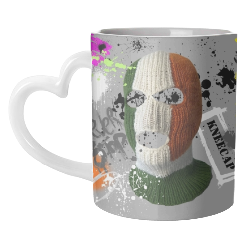 Kneecap Graffiti - unique mug by Faith Mercer