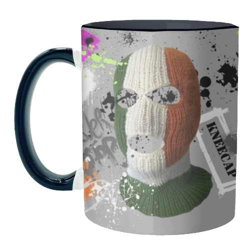 Kneecap Graffiti - unique mug by Faith Mercer
