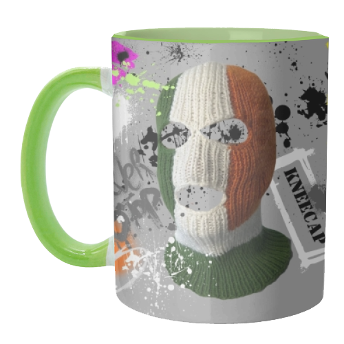 Kneecap Graffiti - unique mug by Faith Mercer