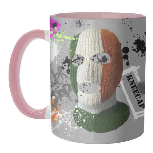 Kneecap Graffiti - unique mug by Faith Mercer