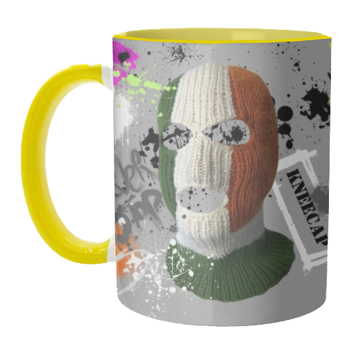 Kneecap Graffiti - unique mug by Faith Mercer