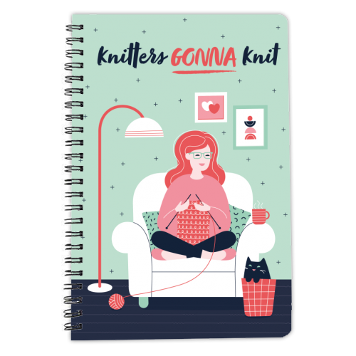 Knitters gonna knit - personalised A4, A5, A6 notebook by Sharon Armstrong