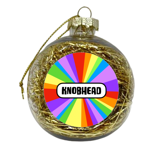 Knobhead Rainbow Colourburst - xmas bauble by Adam Regester
