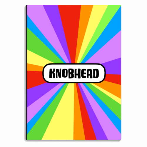 Knobhead Rainbow Colourburst - personalised A4, A5, A6 notebook by Adam Regester
