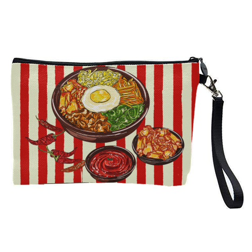 Korean Bibimbap with Kimchi and Gochujang - pretty makeup bag by EZbie