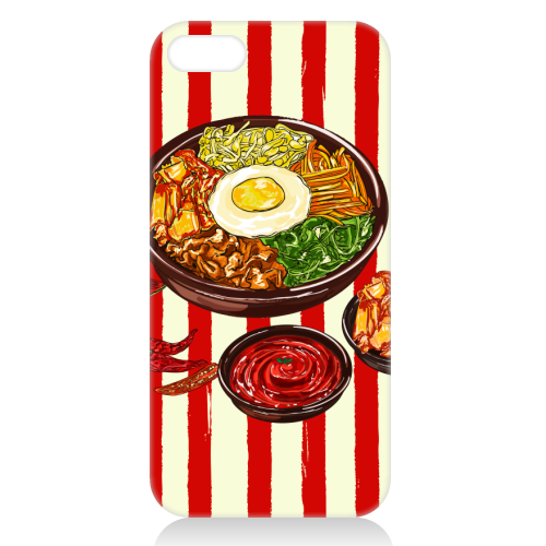 Korean Bibimbap with Kimchi and Gochujang - unique phone case by EZbie