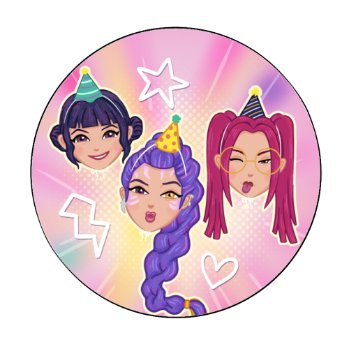 Kpop Demon Hunters - Circle Sticker by Loren Grosvenor