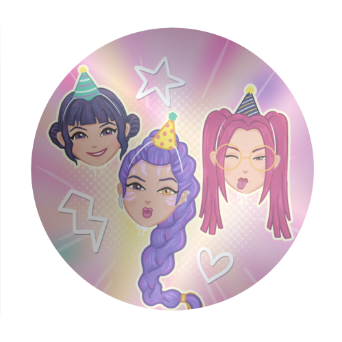 Kpop Demon Hunters - Circle Sticker by Loren Grosvenor