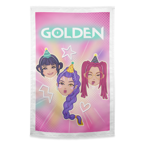 Kpop Demon Hunters - funny tea towel by Loren Grosvenor