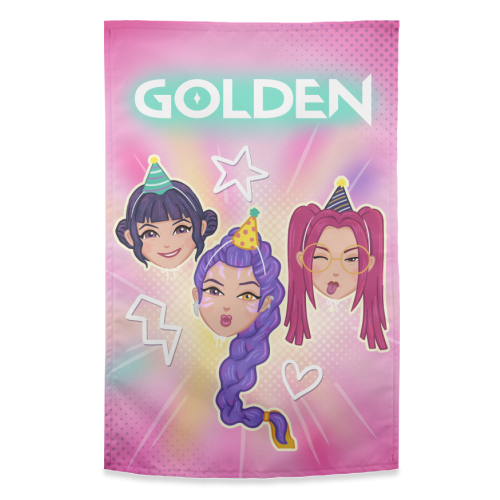 Kpop Demon Hunters - funny tea towel by Loren Grosvenor