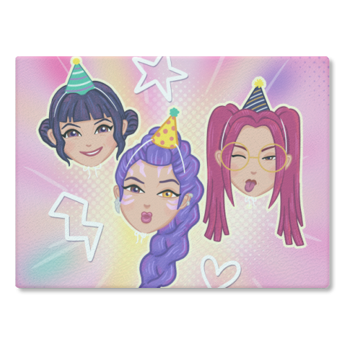 Kpop Demon Hunters - glass chopping board by Loren Grosvenor