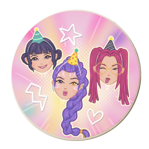 Kpop Demon Hunters - personalised beer coaster by Loren Grosvenor