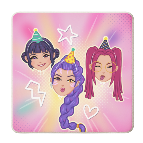 Kpop Demon Hunters - personalised beer coaster by Loren Grosvenor