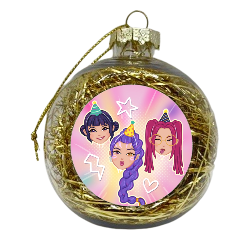 Kpop Demon Hunters - xmas bauble by Loren Grosvenor