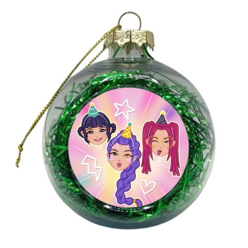 Kpop Demon Hunters - xmas bauble by Loren Grosvenor