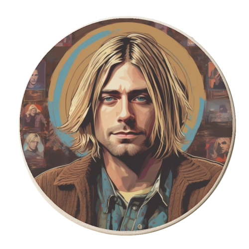 Kurt Cobain - personalised beer coaster by Faith Mercer