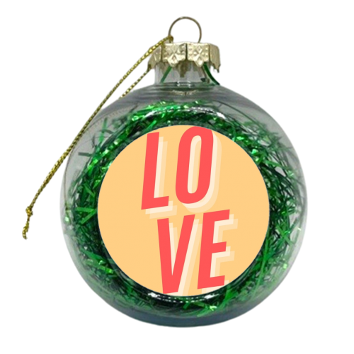 L.O.V.E typographic - xmas bauble by Proper Job Studio