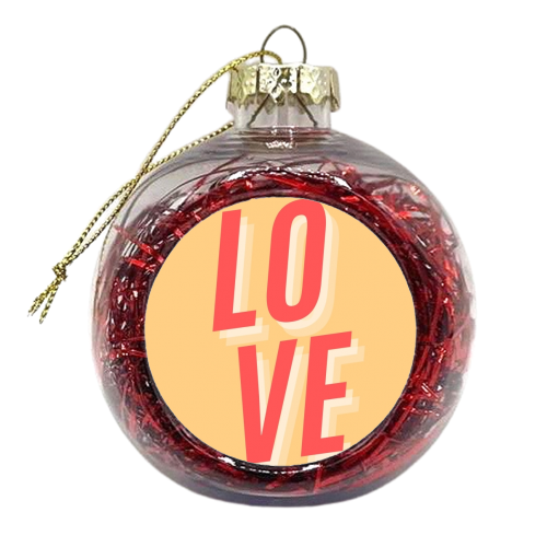 L.O.V.E typographic - xmas bauble by Proper Job Studio
