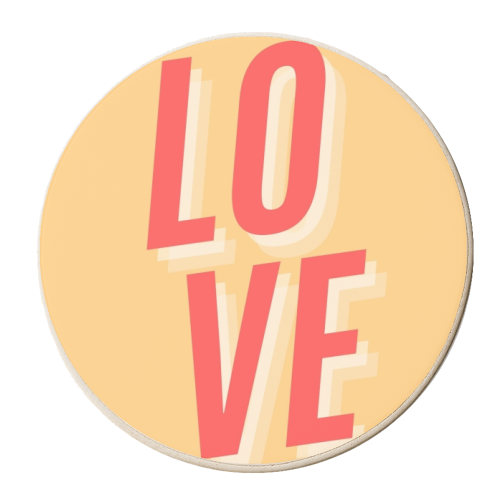 L.O.V.E typographic - personalised beer coaster by Proper Job Studio